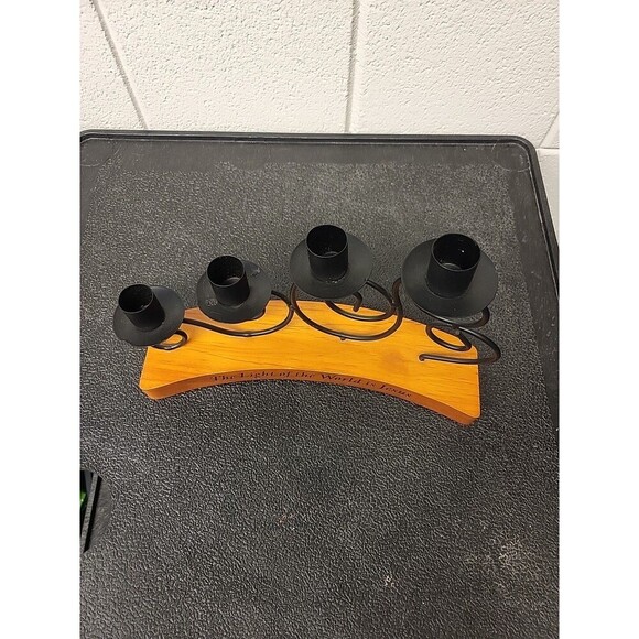 Abbey Press Metal & Wood Tabletop Candelabra Decor Christmas Easter Tapers 10×9 - Picture 5 of 8